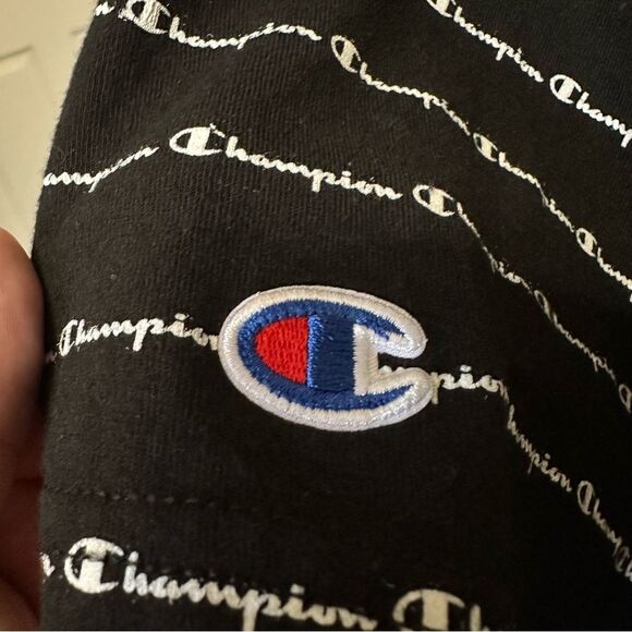 Champion Black Striped Men's T-Shirt - Picture 5 of 7